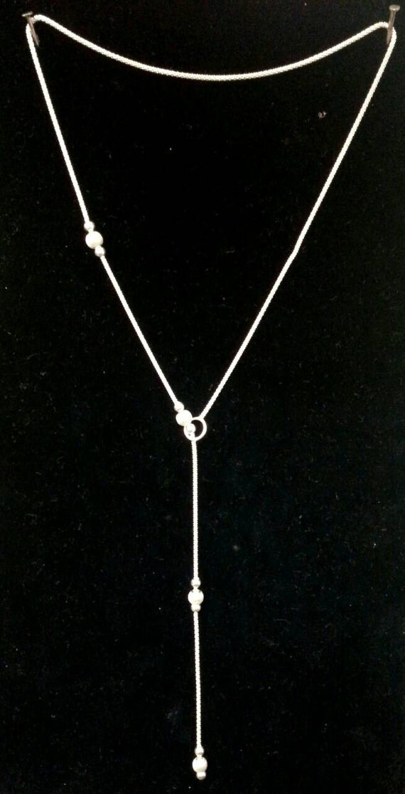 Beautiful Sterling Silver Lariat Necklace by