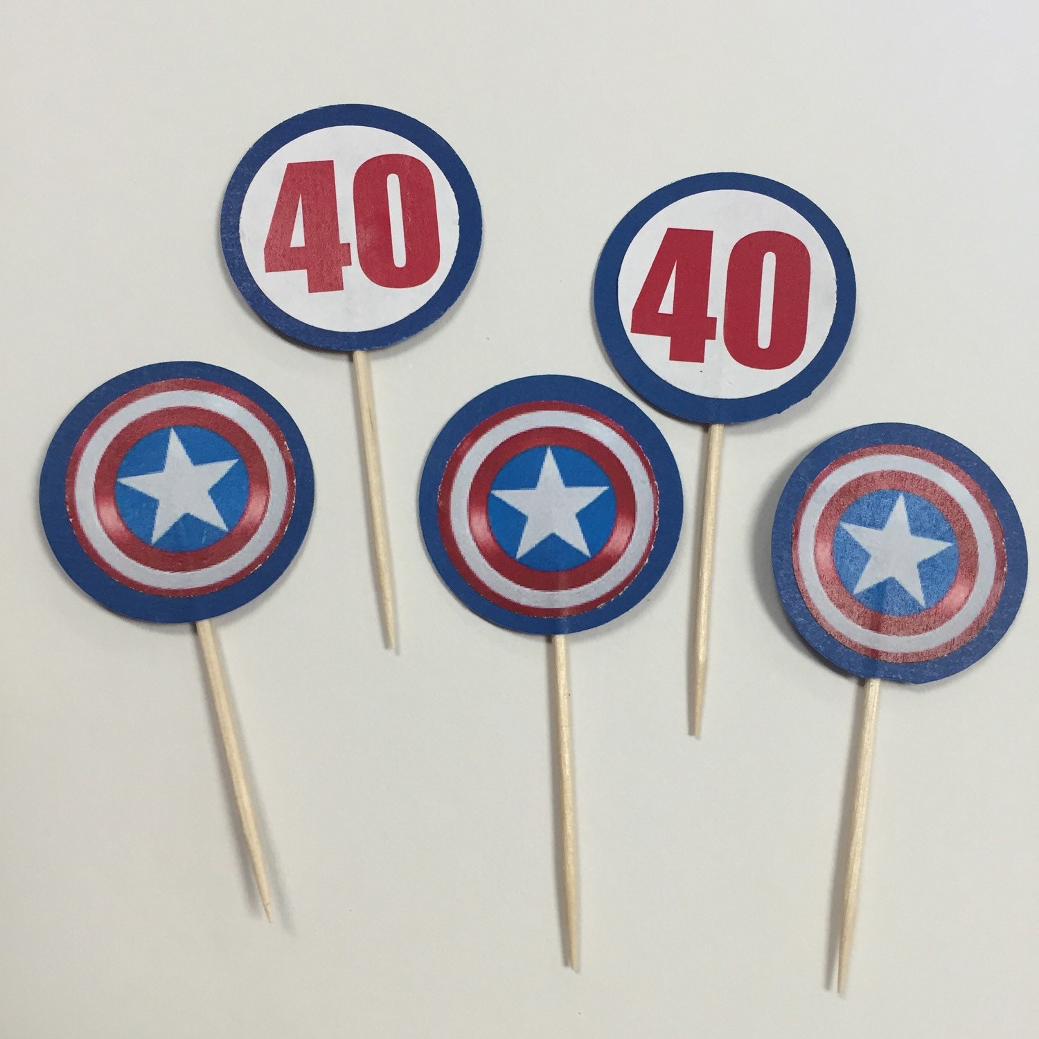 Captain America Cupcake Toppers by SweetsbySmooches on Etsy