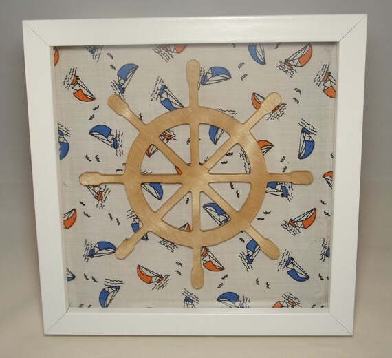 Nautical themed picture frame by KraftyToppers on Etsy