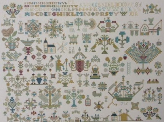 CROSS STITCH CHART Exceptional Dutch Antique Sampler Pattern