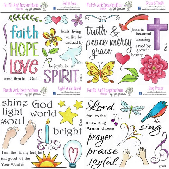 Faith Art Inspiration Red Rubber Stamps by SharedInspiration