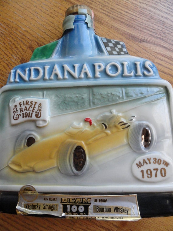 Whiskey Decanter Indy 500 Jim Beam 1970 Anniversary
