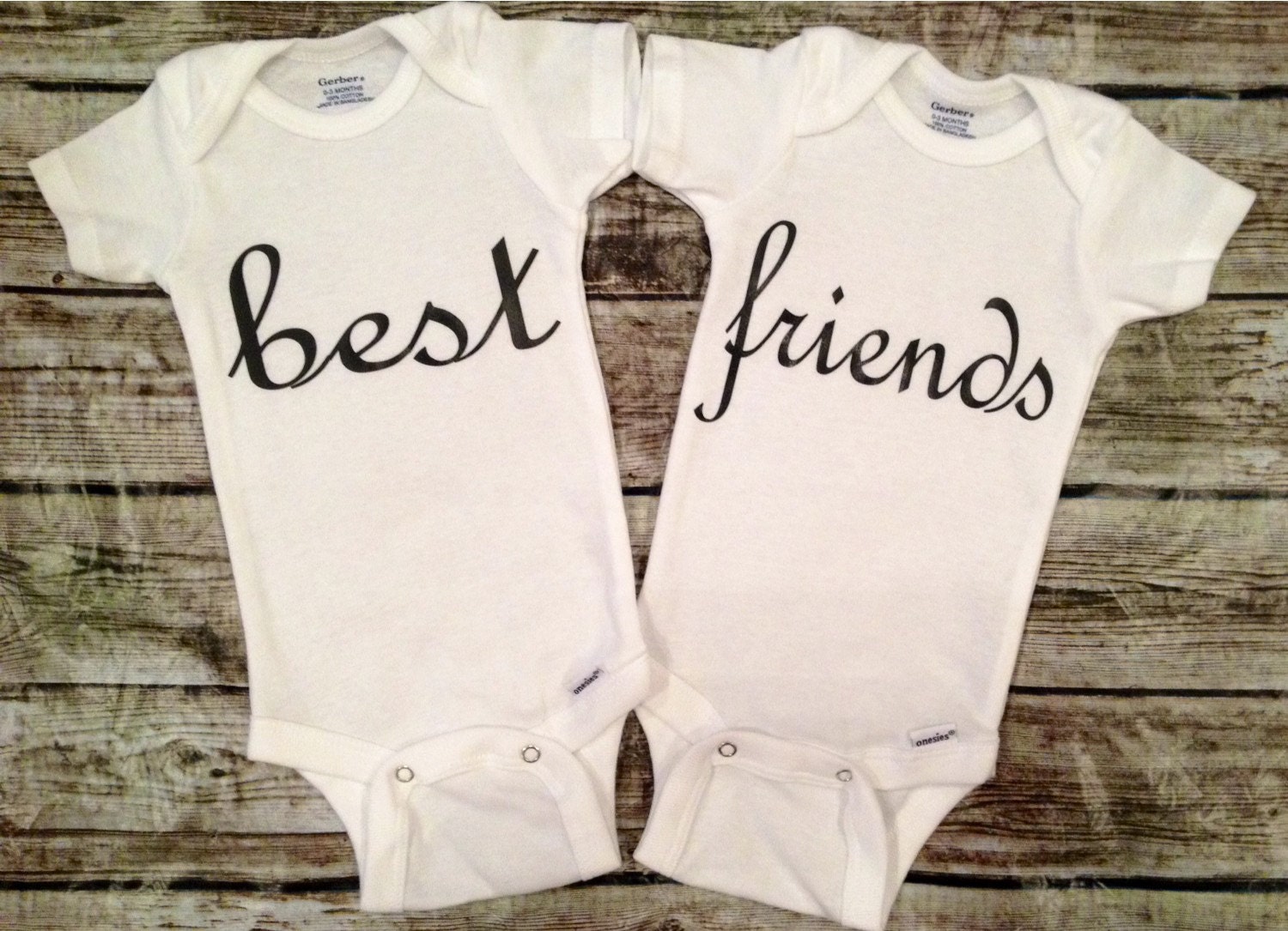 Baby Boy Baby Girl Onesie Best Friends Onsies For by ALGDezigns