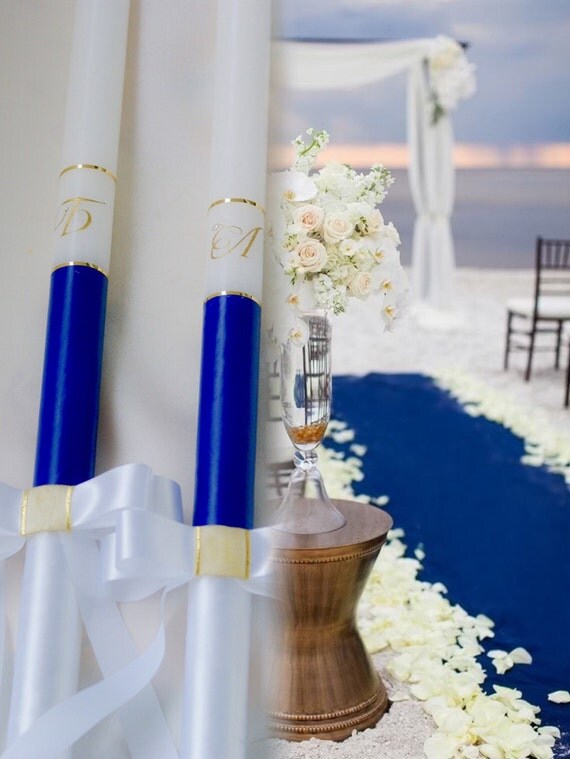 Navy Blue Luxury unity candles Unity candles by NCandles on Etsy