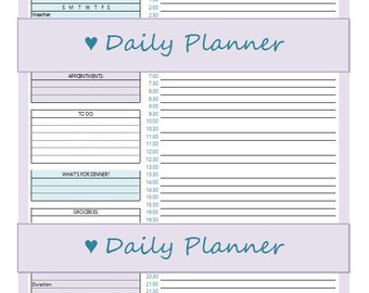 Items similar to Daily Planner Printable- Instant PDF Download on Etsy