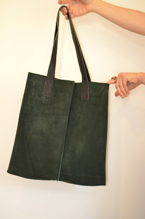 green suede bag