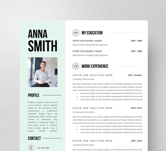 3page resume + Cover letter + Reference page // Jessica // Mint2 ...