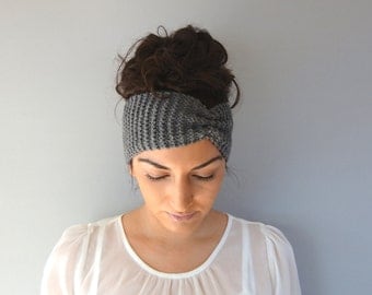 Gray Winter Headband, Knitted Ear Warmer, Fall Headband, Knit Headband, Soft Knitted Headband, Ear Warmer Headband, Gift For Daughter