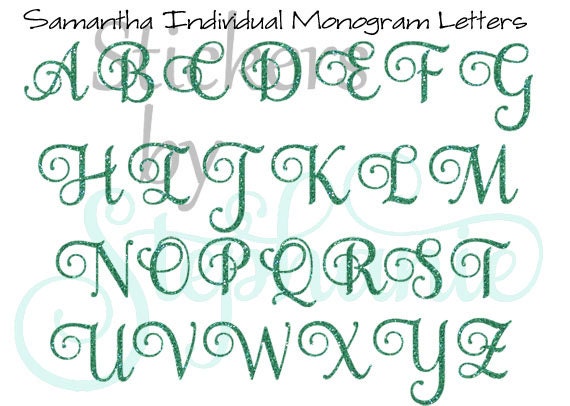 Samantha GLITTER Individual Monogram by StickersbyStephanie