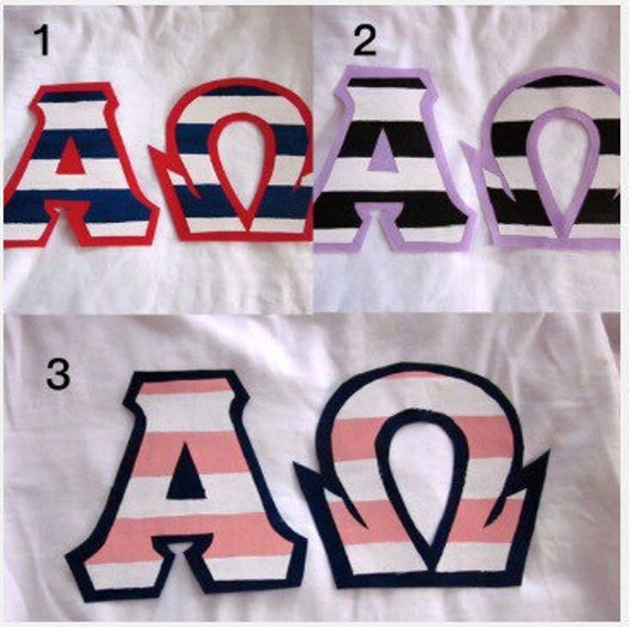 IRON ON Greek Letter Patches by ArtByDeirdre on Etsy