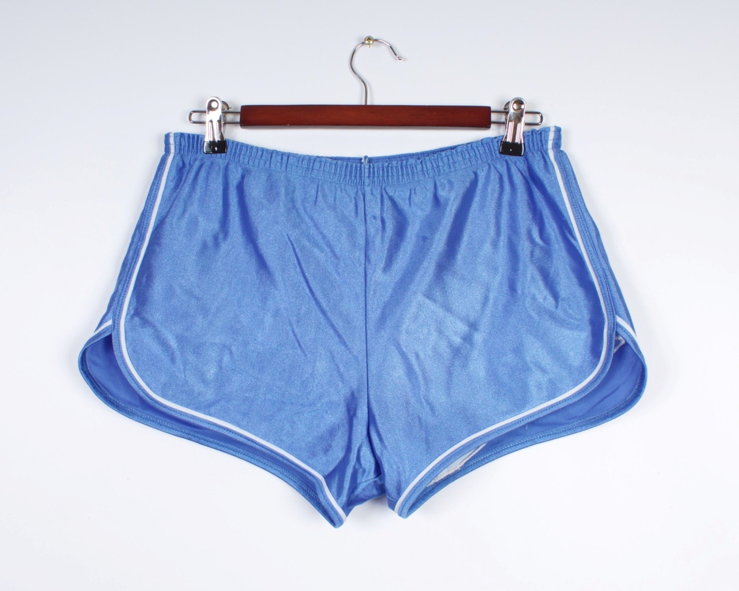 Blue Men Running Shorts Vintage 80s 70s Swimwear Tennis