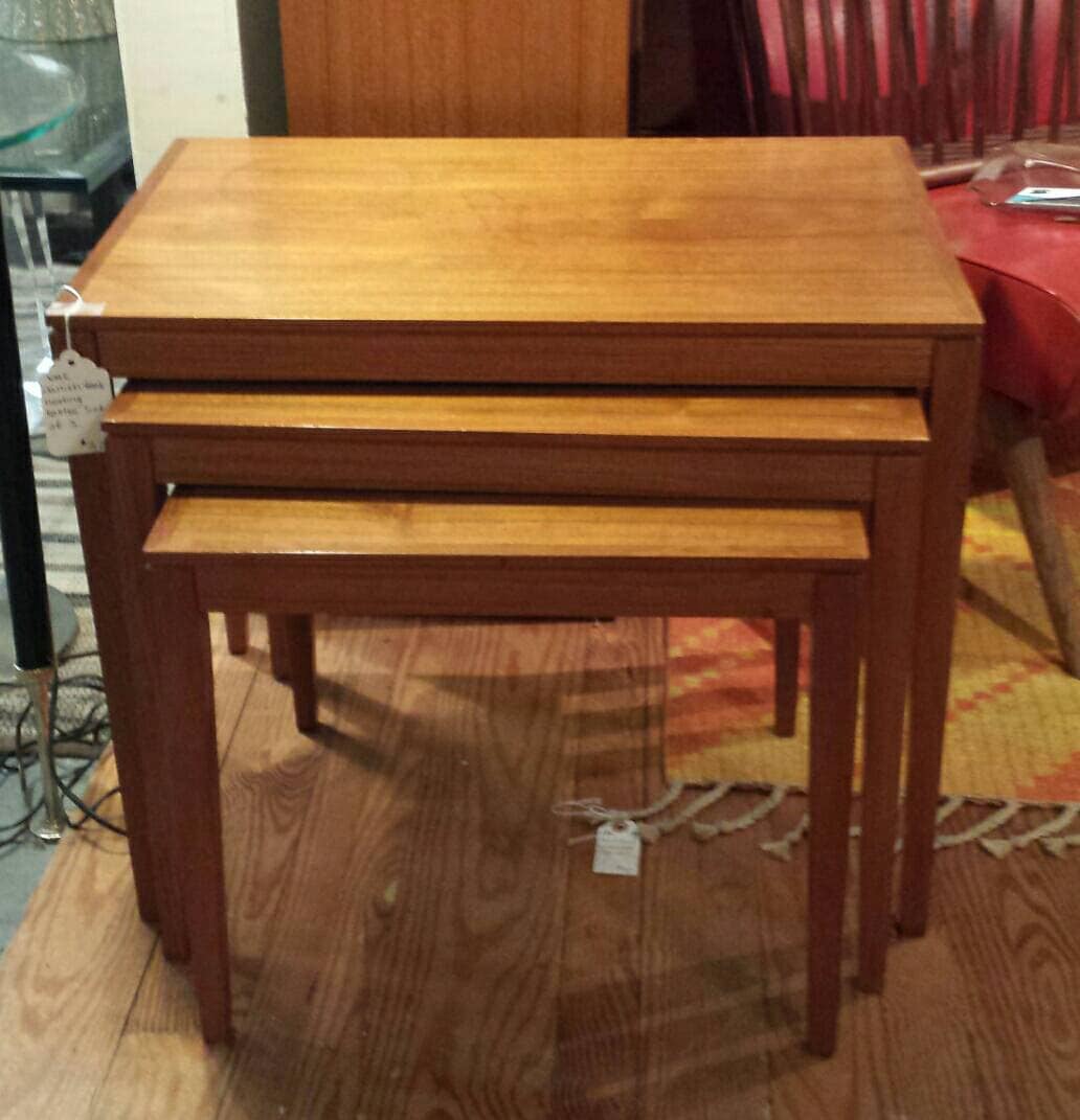 Danish teak mid-century nesting tables by Bent Silberg Mobler. Set of 3 ...