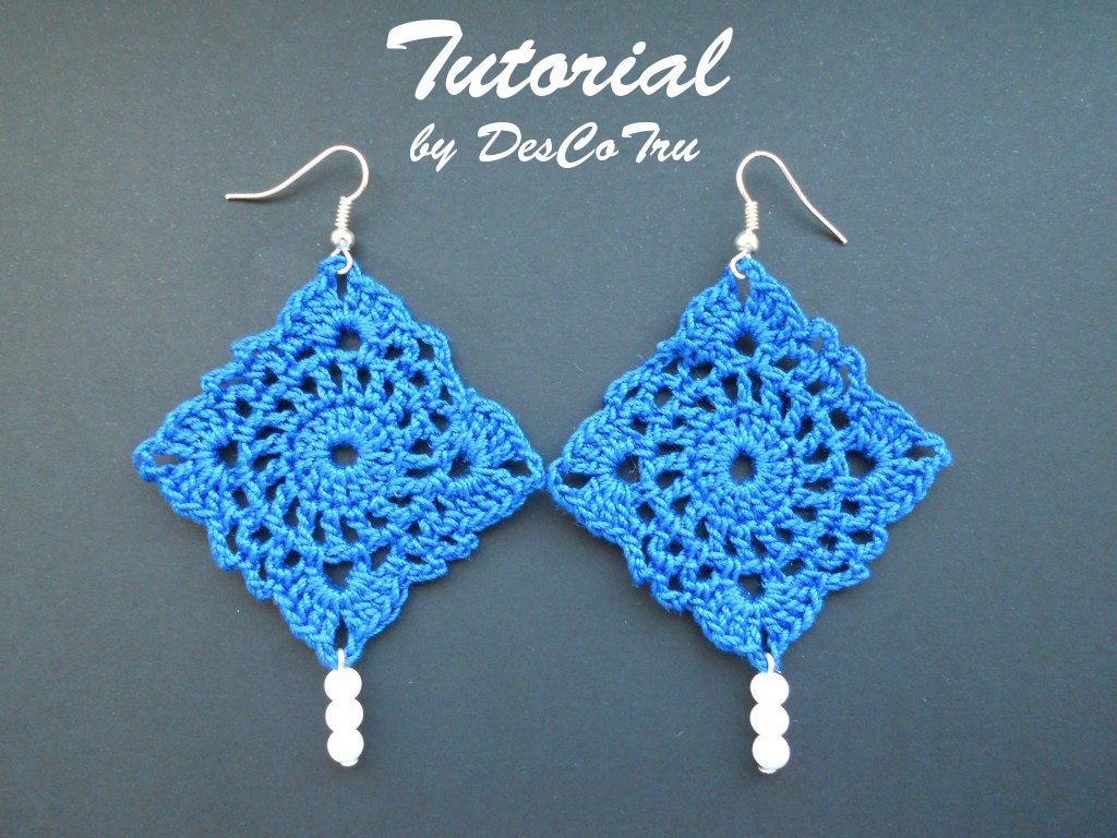 Crochet Earrings with Beads Tutorial Do It Yourself Make