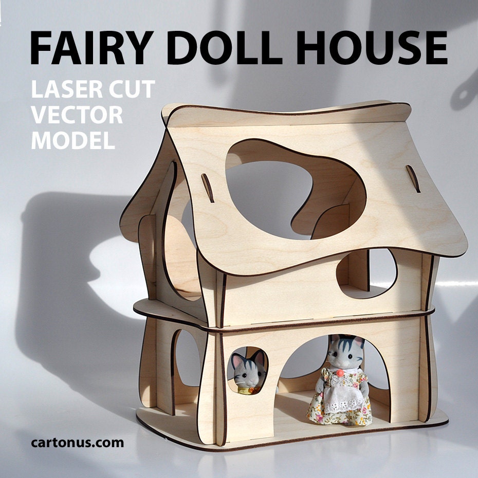 Fairy doll house  Vector model for laser cut Instant download
