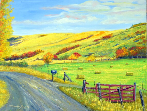 Items Similar To Oil Painting Original Art Country Road Rural Route   Il 570xN.790108966 Db5j 