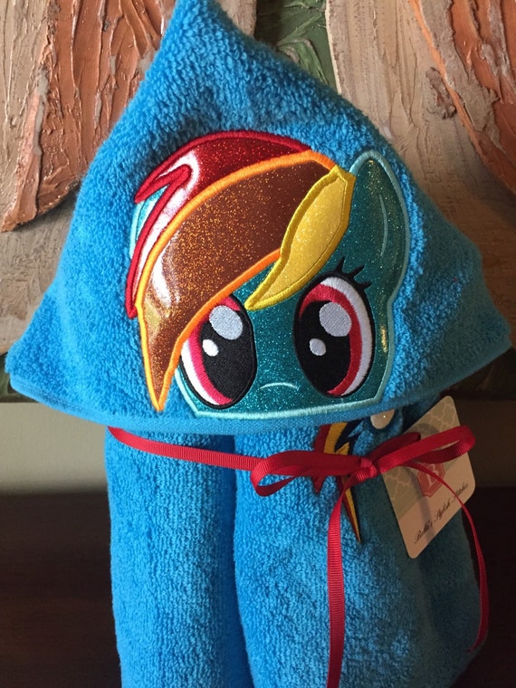 Rainbow Dash Hooded Towel by BellaStylishStitches on Etsy