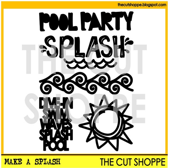 The Make a Splash cut file includes 5 pool themed icons, that can be used on your scrapbooking and papercrafting projects.