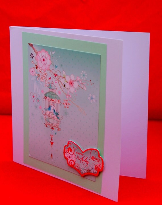 girls handmade blank birthday card colettesgiftbox