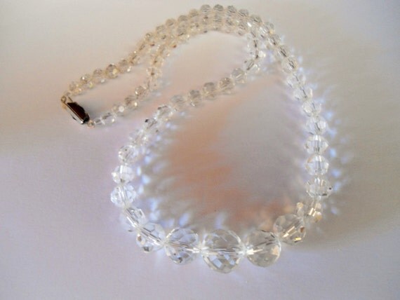 Vintage Crystal Necklace Aurora Borealis by TansyBelVintage