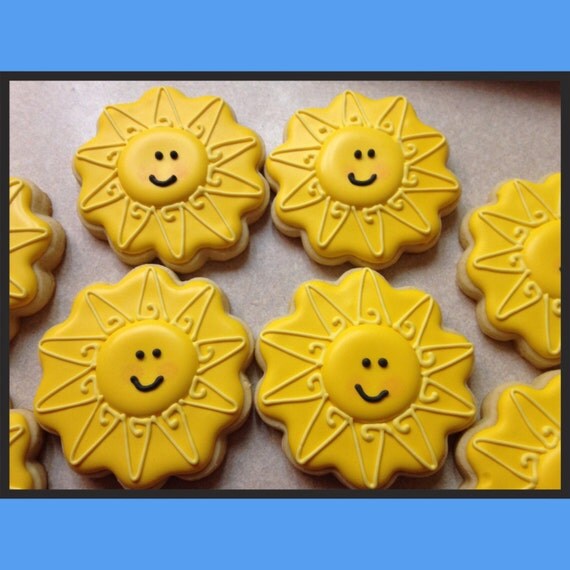 Items similar to Decorated Sun Cookies on Etsy