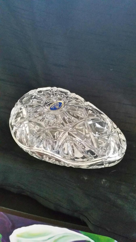 Bohemian Crystal Egg Shaped Candy Dish by Peb2PearlsBoutique