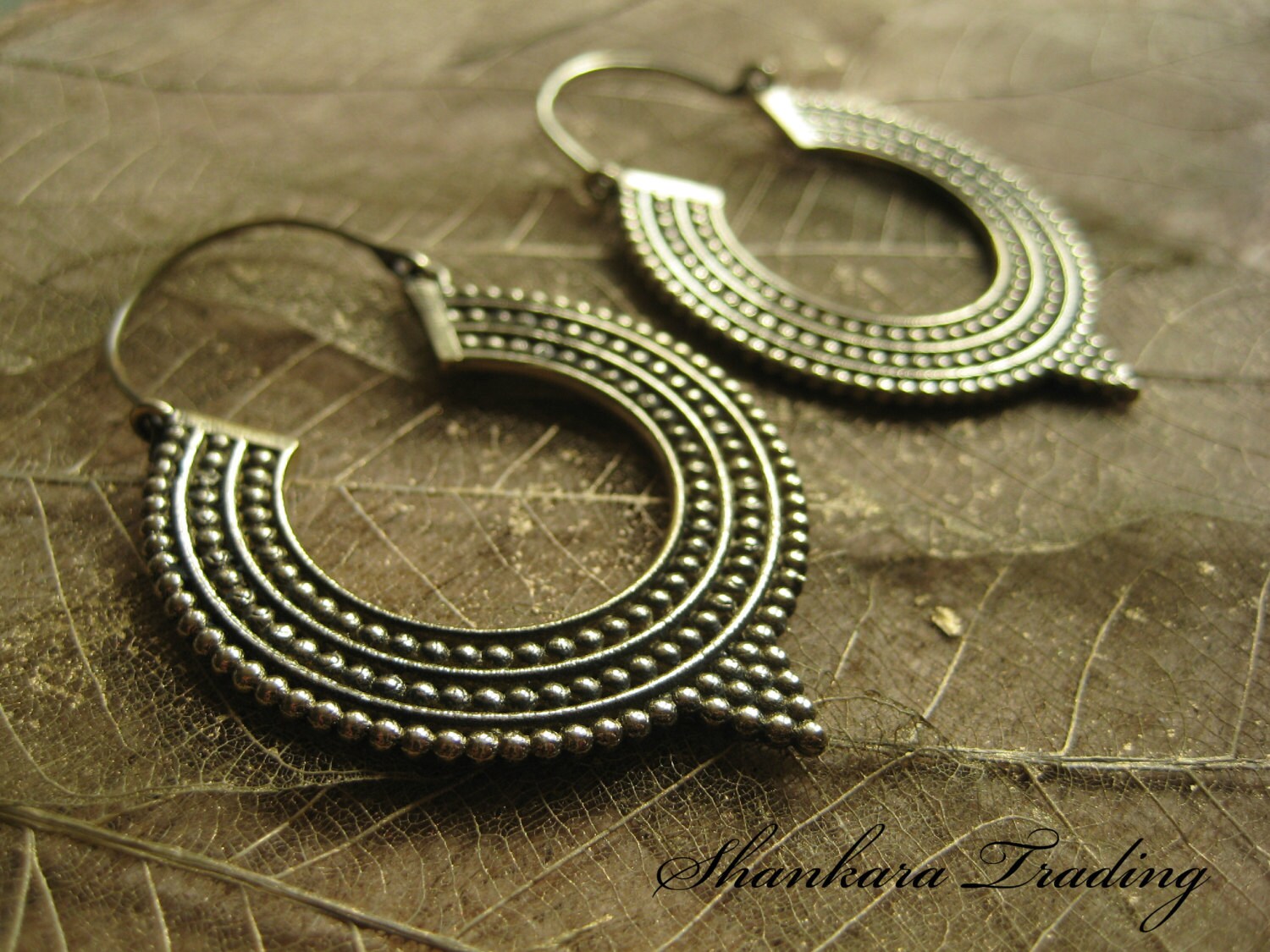 Tribal Earrings Hoop Earrings Tribal Jewellery Brass