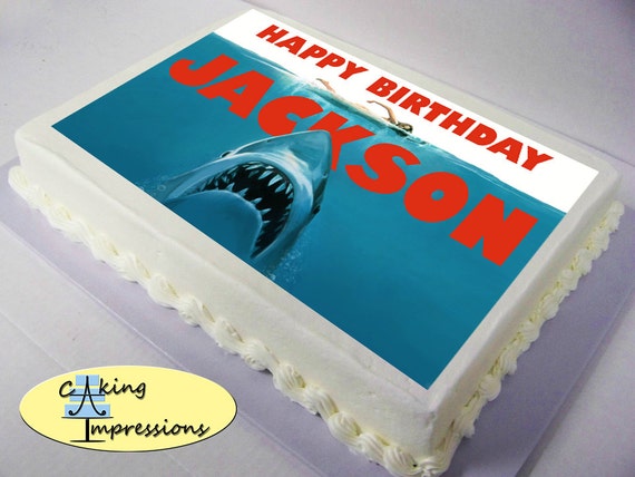 JAWS shark edible image cake topper by CakingImpressions on Etsy