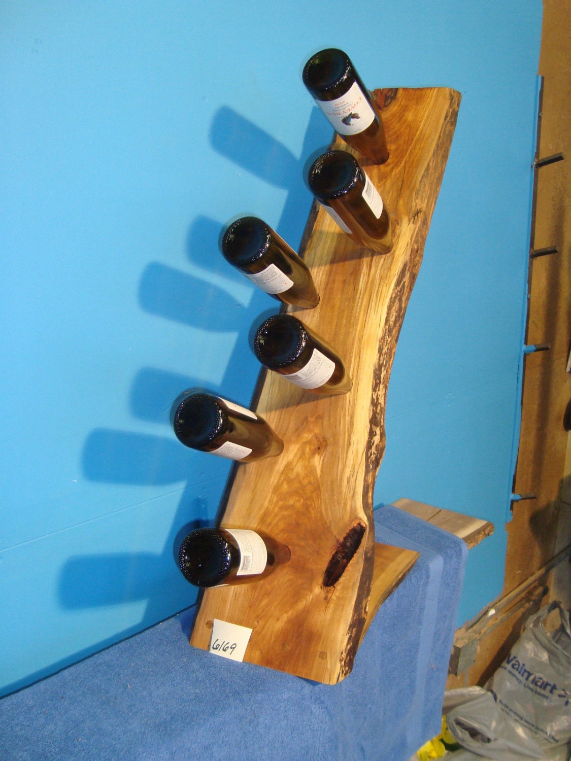 Wild Cherry Rustic Live Edge Wine Rack