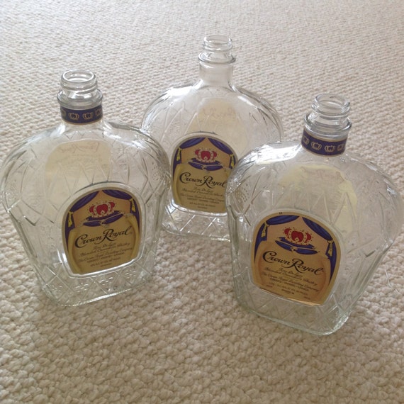 3 Three EMPTY Crown Royal 1L bottles by BarbiesBottlesNMore