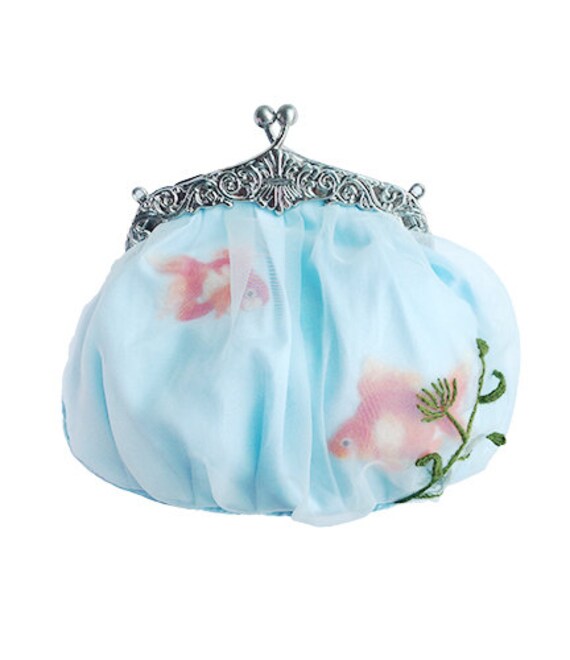 Handmade goldfish tank handbag purse aslant by EmSpeciRoom on Etsy