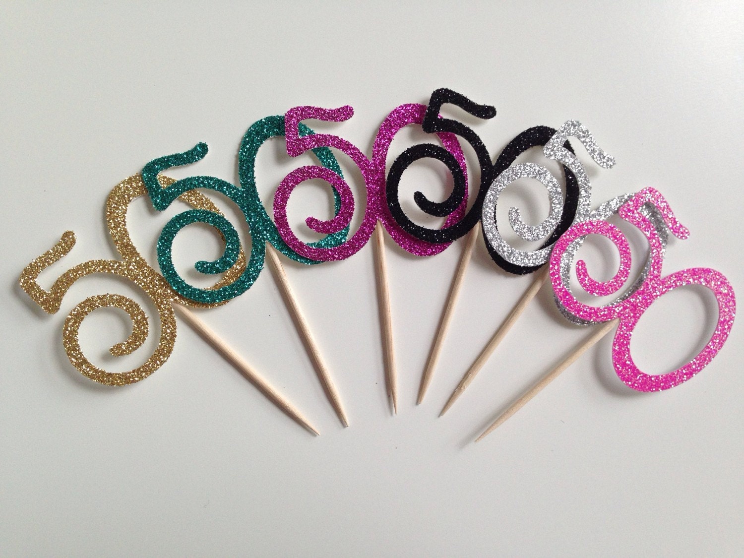 50th-birthday-glitter-cupcake-toppers-food-picks