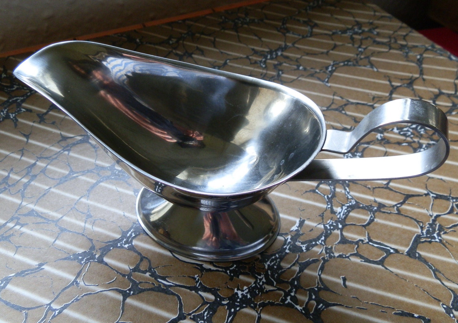 1970’s Vintage Stainless Steel Small Gravy / Sauce Boat / Jug Haute Juice