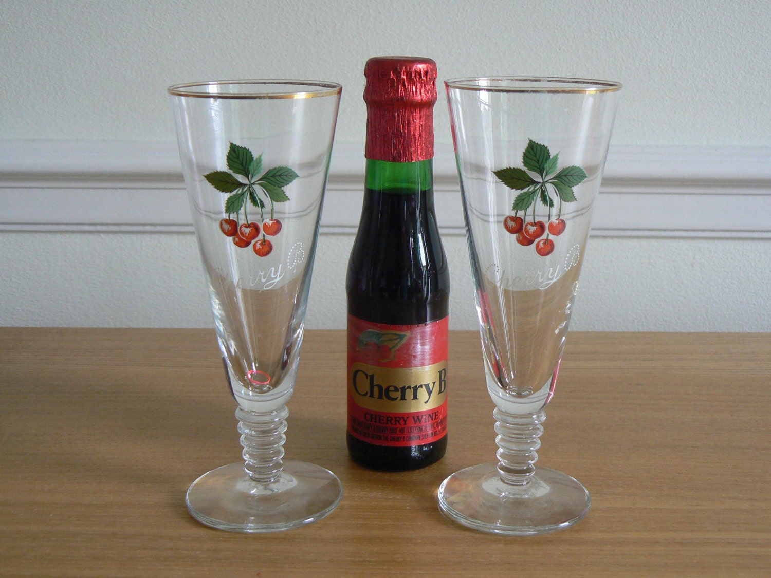 Pair Of Cherry B Glasses From The 1960s Kitsch By Coopsretrobar 