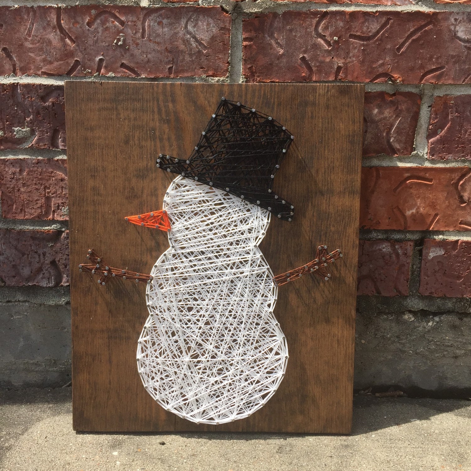 Snowman String Art Sign by StringsbySamantha on Etsy
