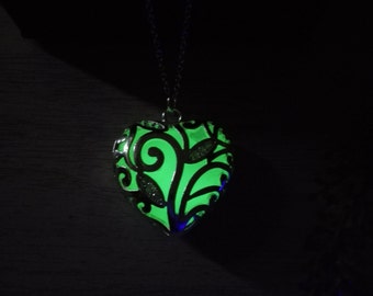 The Heart of the Forest Glow In The Dark Necklace | Green Glowing Necklace | Glow Jewelry | Green Frozen Glow In The Dark Jewelry
