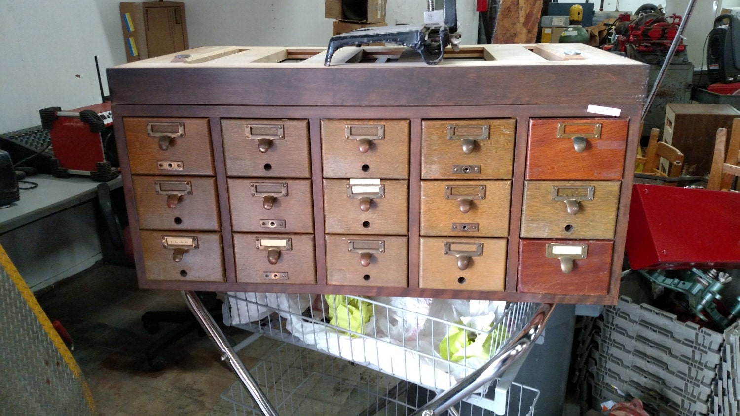 Mini Card Catalogue with Reference Shelf 15 drawers Haute Juice