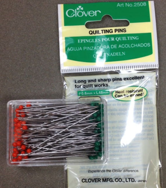 Clover Quilting Pins 2508 Set of 100 glass head steel pins