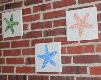 Mosaic Wall Art - Starfish trio