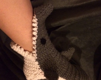 SHARK socks - shark SLIPPERS - shark SOCKS - crochet shark socks - crochet shark slippers - shark week