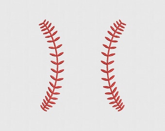 Baseball or Softball Stripes Machine Embroidery Design - 5 Sizes