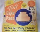 Vintage 3 Tier Party Cake Pans! MCM Atomic decor BOX!