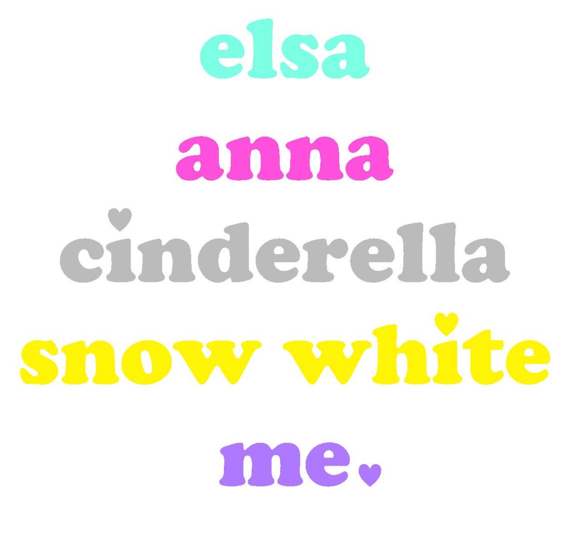 Glitter Disney Princess Names And Me Heat Transfer Iron On