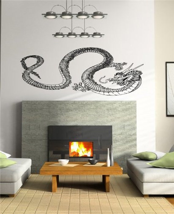 Japanese Dragon Wall Decor Living Room Wall by BeaCreativeDesigner