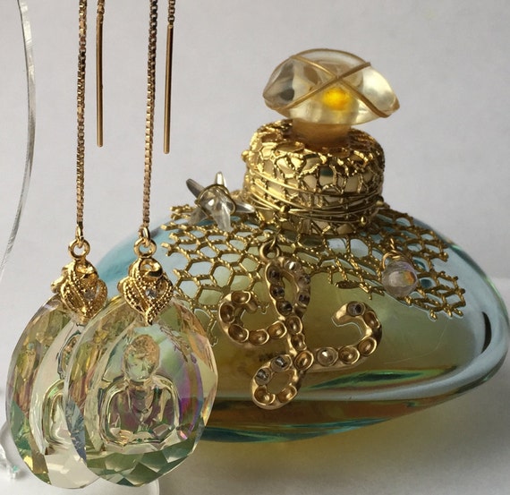 Swarovski Crystal Chain Threader Earring by ArtemiziaAccessories