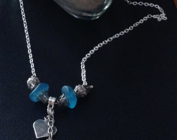 Blue Beach Glass Necklace...originally 25.00