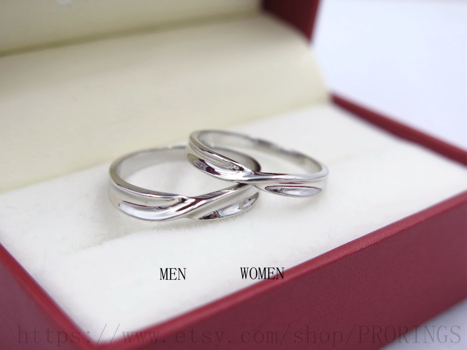 2pcs promise rings set couples Jewelry Silver Ring by PRORINGS