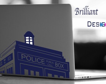 Tardis Decal, Tardis Macbook Decal, Dr, Who Decal, Dr. Who Police Box, Tardis Macbook Decal Vinyl, Laptop Decal Macbook Stickers Decal Mac