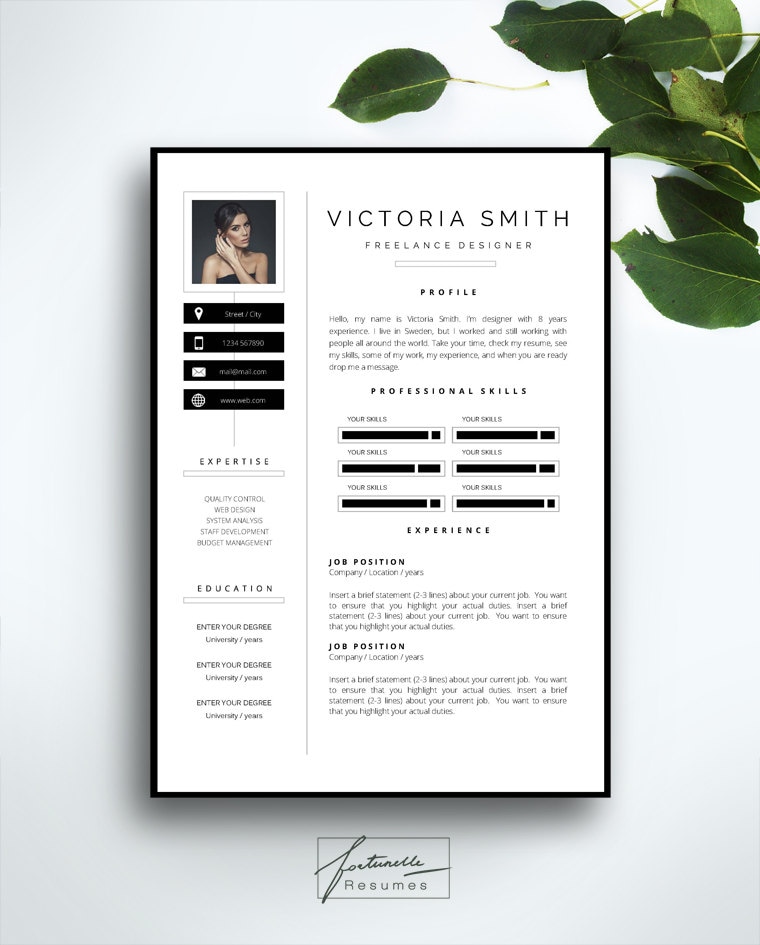 resume template 3 page    cv template cover letter    instant