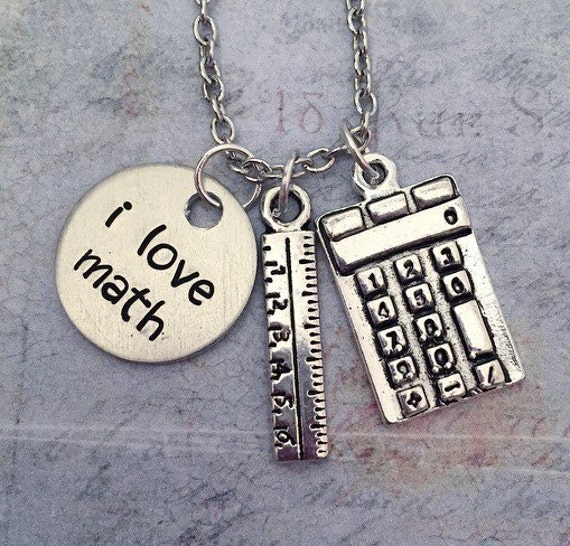 I Love Math Necklace Teacher Jewelry Math Jewelry Education