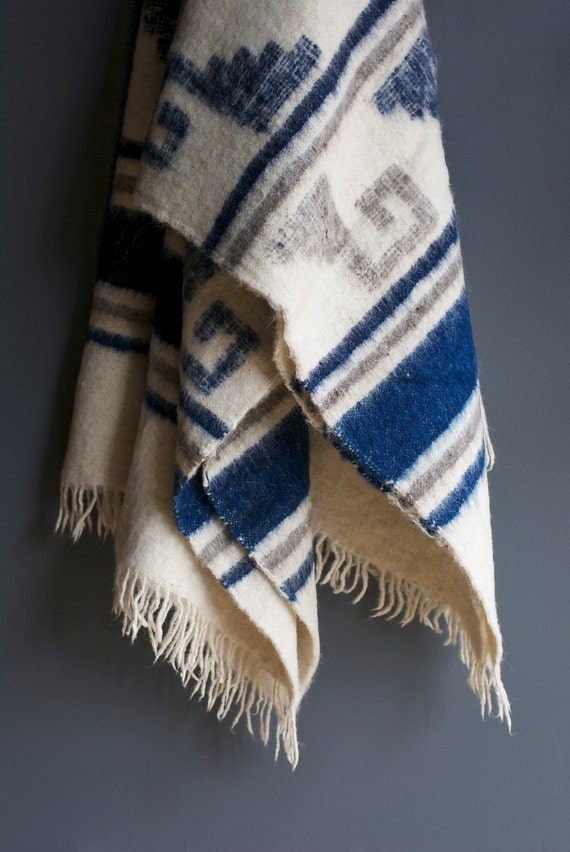 Handwoven 100 Wool Blanket Guatemala by MayaMueble on Etsy